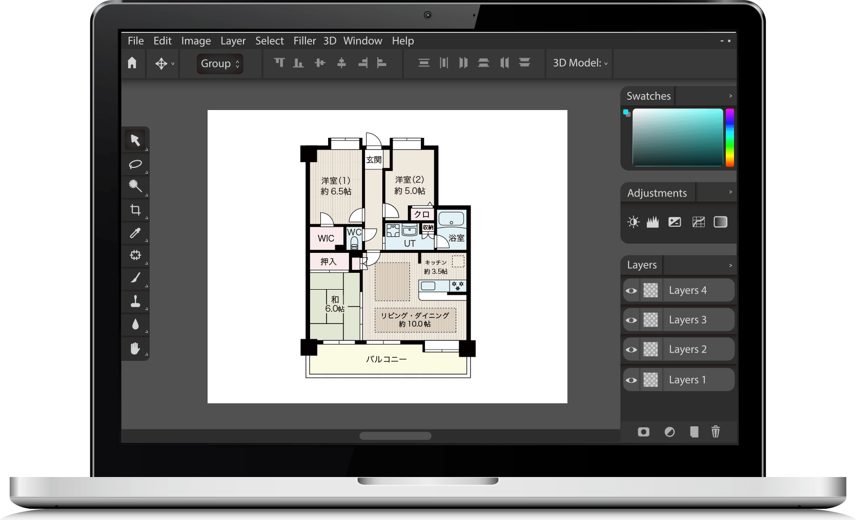 リアプロのプレミア図面作成モックアップイメージ