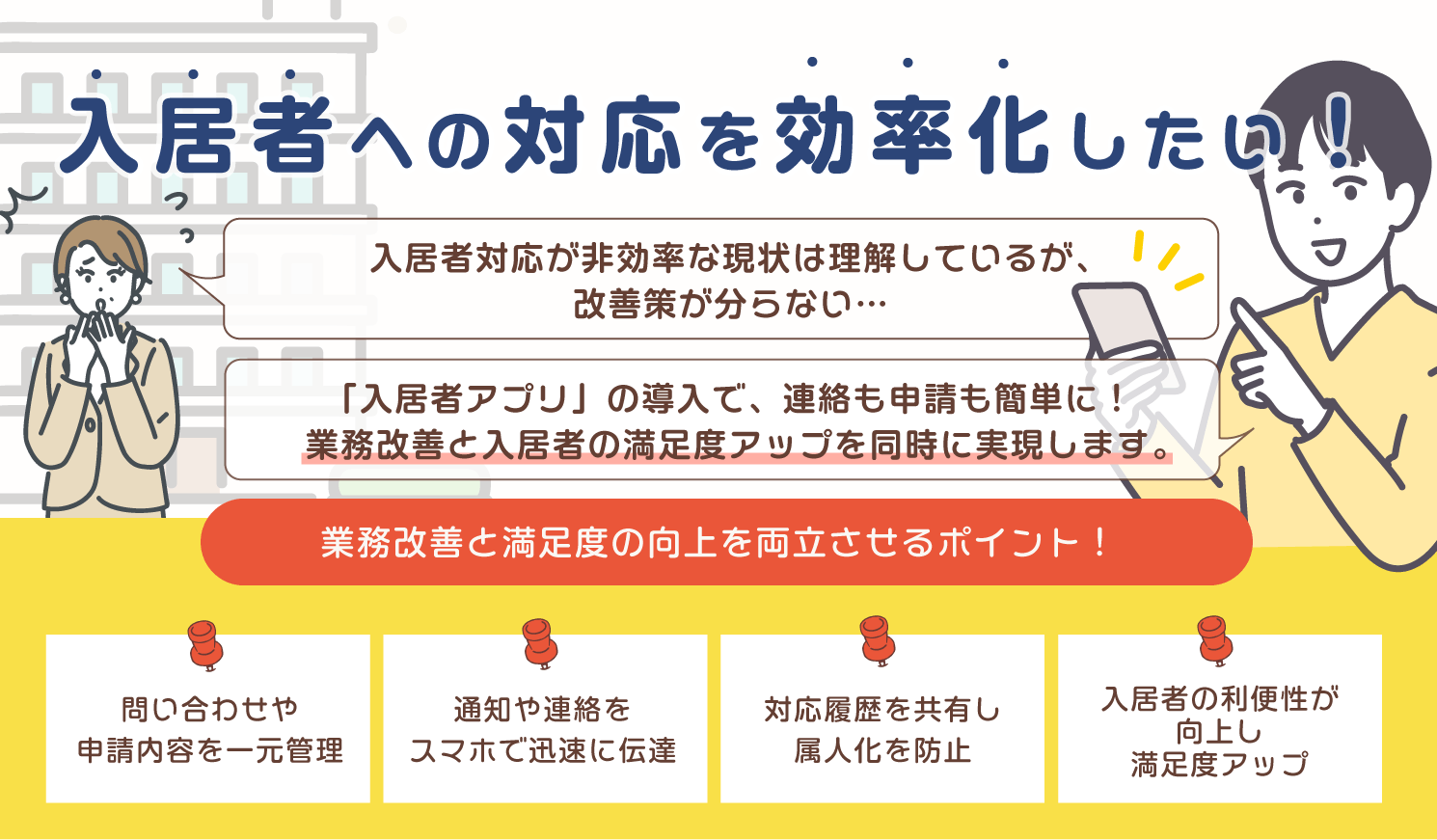 入居者への対応を効率化したい！